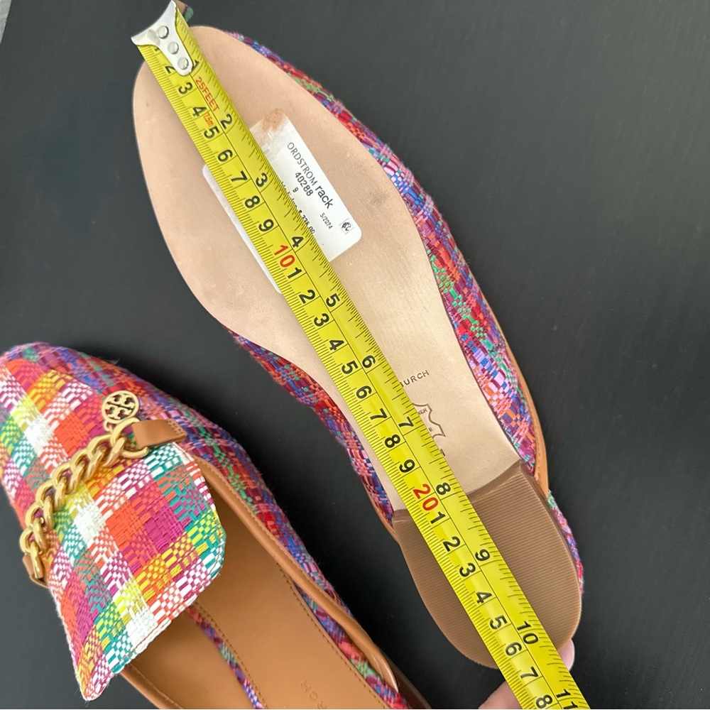“Like new” Tory Burch Mini Benton Loafer Slide with Charm Flats Mule Multicolor - Picture 12 of 12